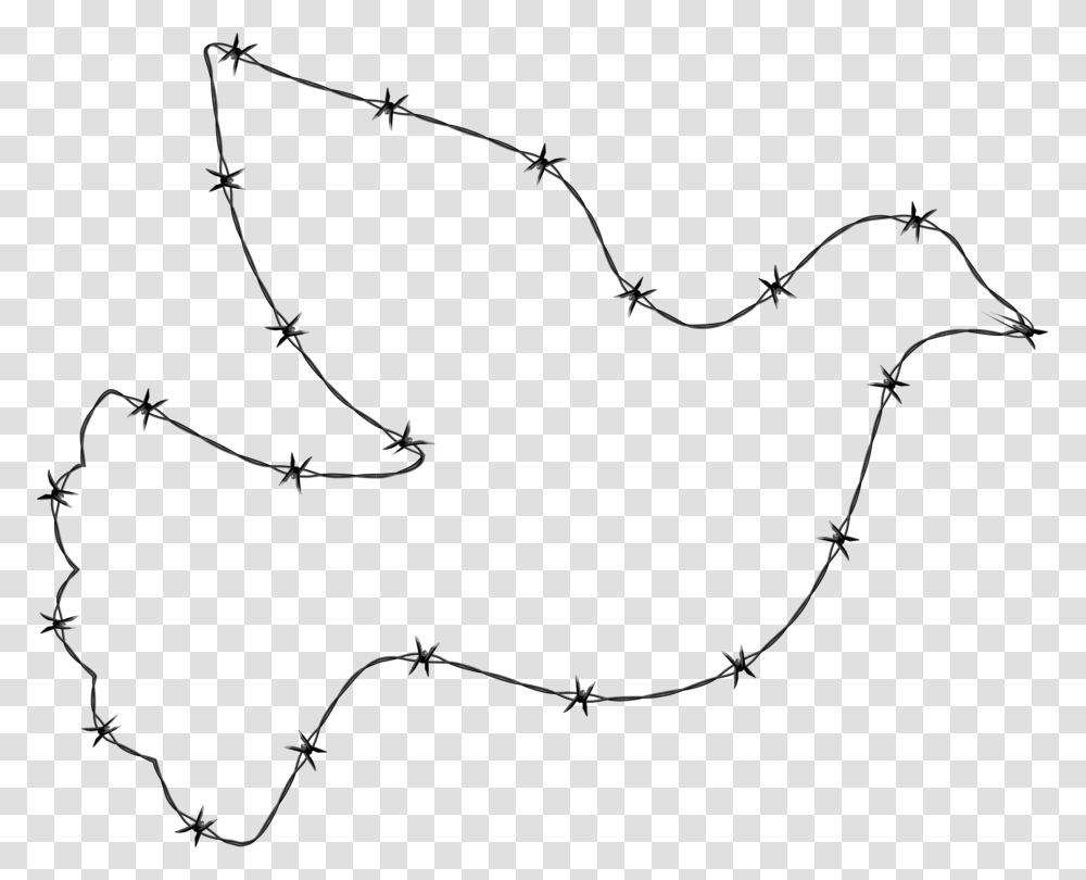 Diagramline Artline Barbed Wire Dove, Bow, Hand, Accessories, Arrow Transparent Png