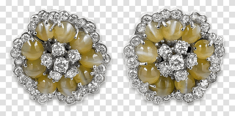 Diamond And Chrysoberyl Cat's Eye Earrings Earrings, Accessories, Accessory, Jewelry, Gemstone Transparent Png