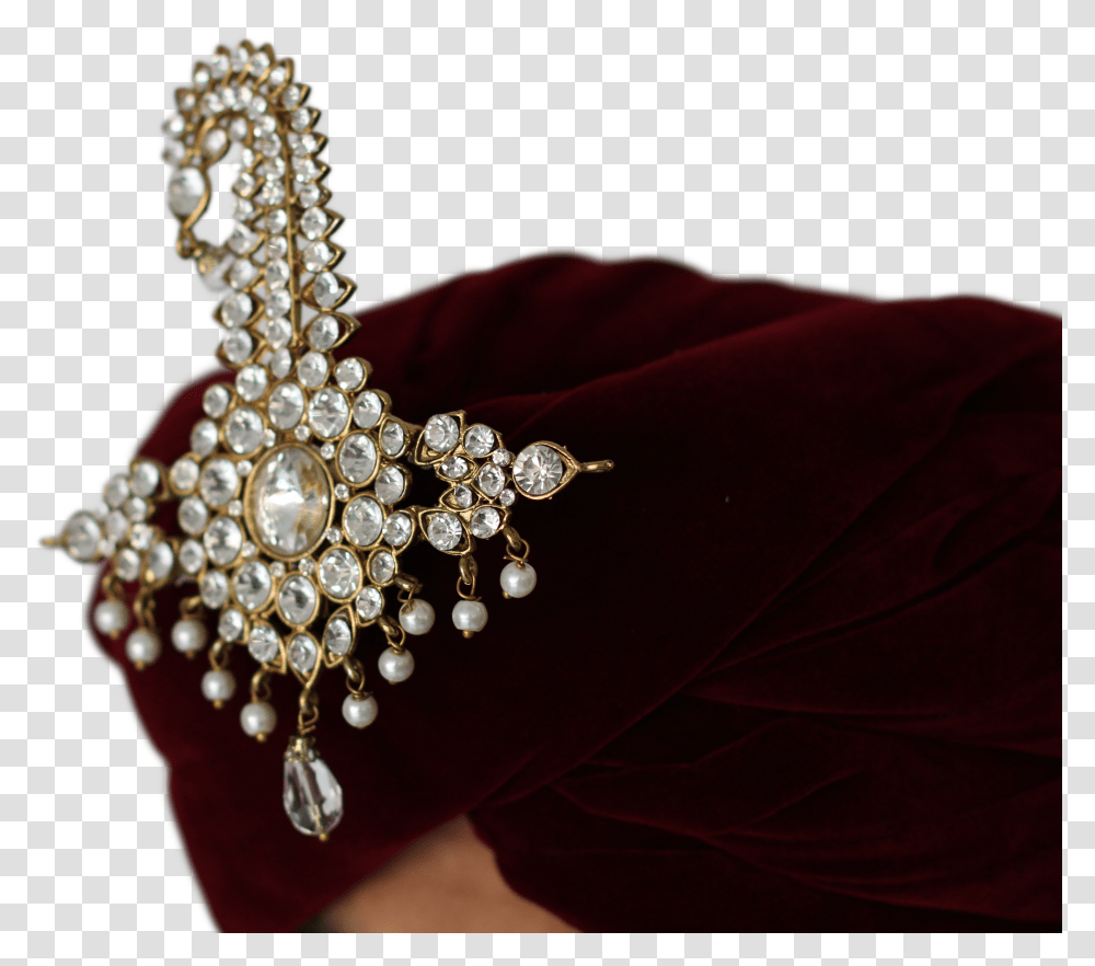 Diamond And Gold Turban Broach Kalgi Headpiece Transparent Png