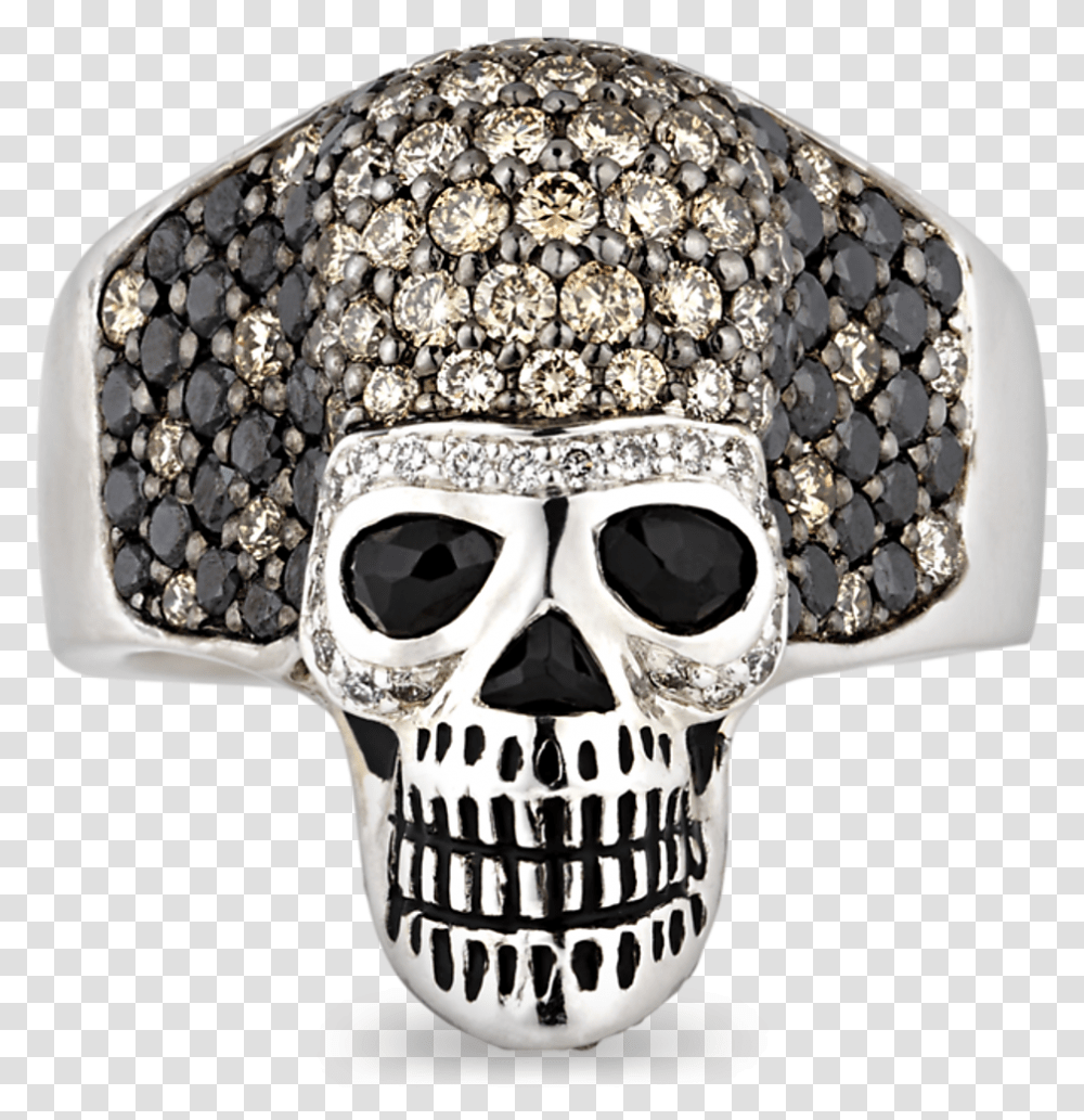 Diamond And Spinel Skull Ring Skull, Helmet, Apparel Transparent Png