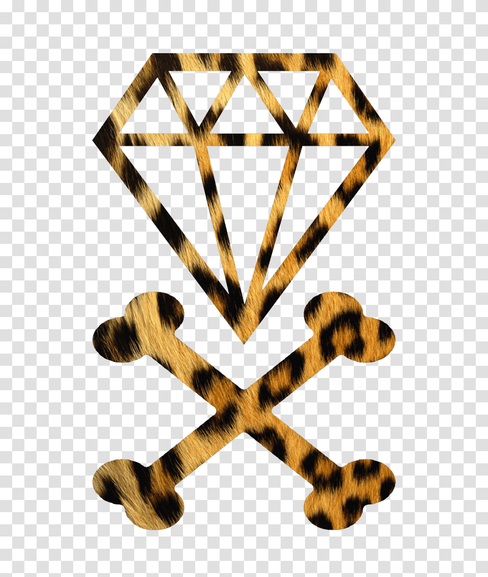Diamond Bones Leopard Print Jewelz Clothing, Gold, Emblem, Lamp Transparent Png