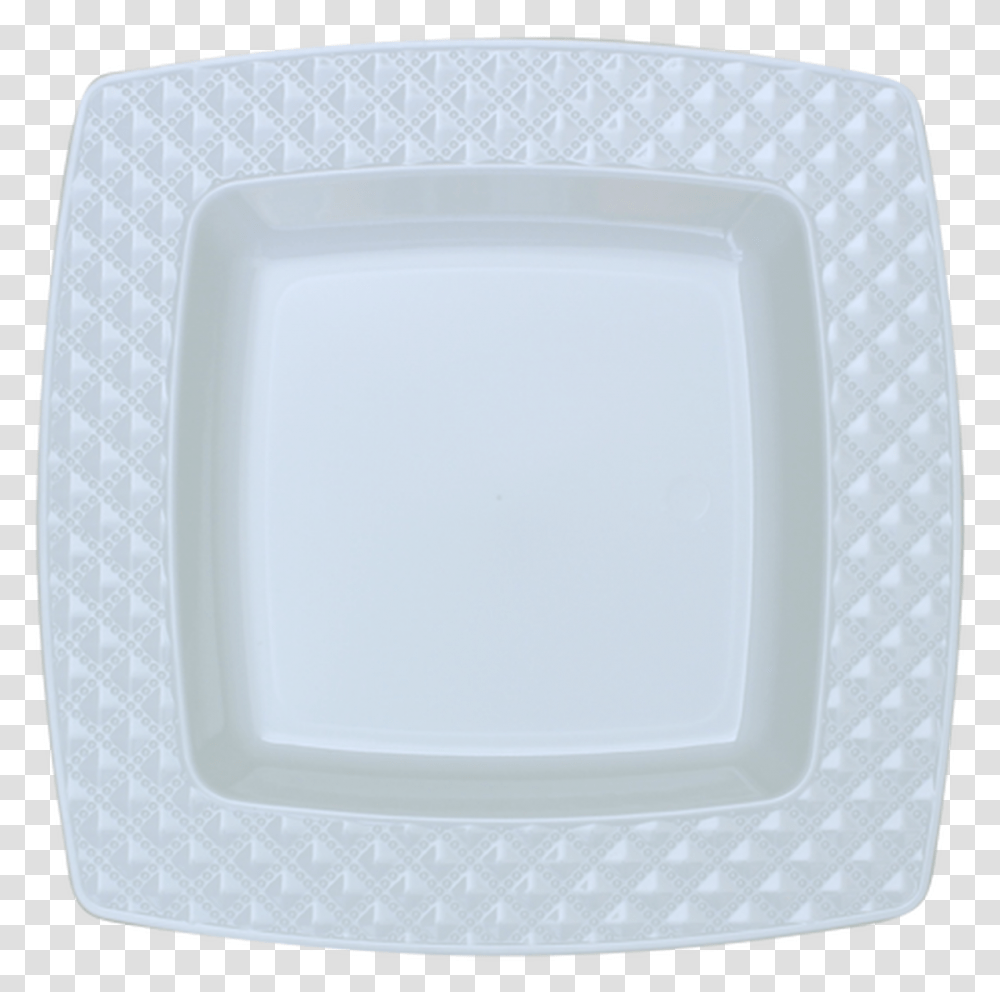 Diamond Collection White Plastic With A White Rim Plates, Dish, Meal, Food, Platter Transparent Png