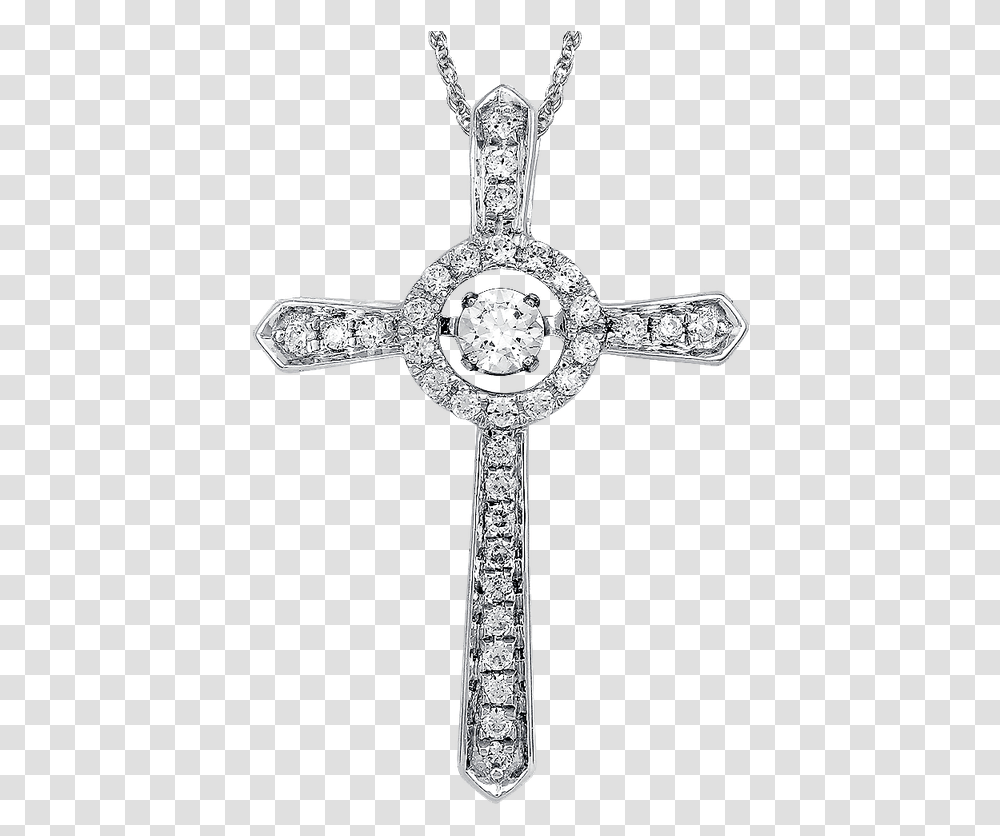Diamond Cross Pendant In 14k White Gold Locket, Symbol, Crucifix Transparent Png