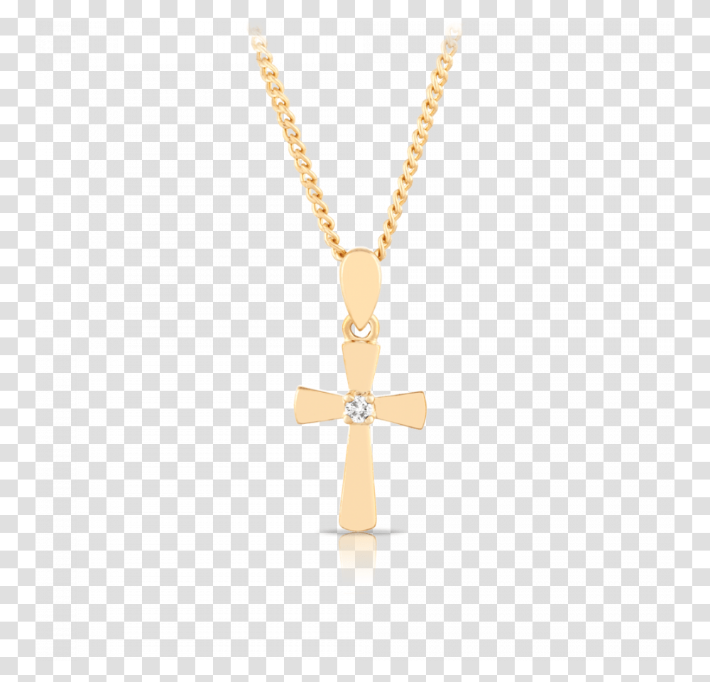 Diamond Cross Pendant Set In Yellow Gold, Necklace, Jewelry, Accessories Transparent Png