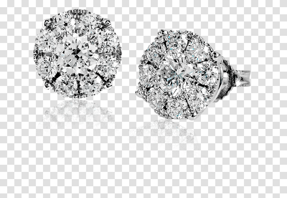 Diamond Earring 18k Diamond Cluster Earrings, Gemstone, Jewelry, Accessories, Accessory Transparent Png