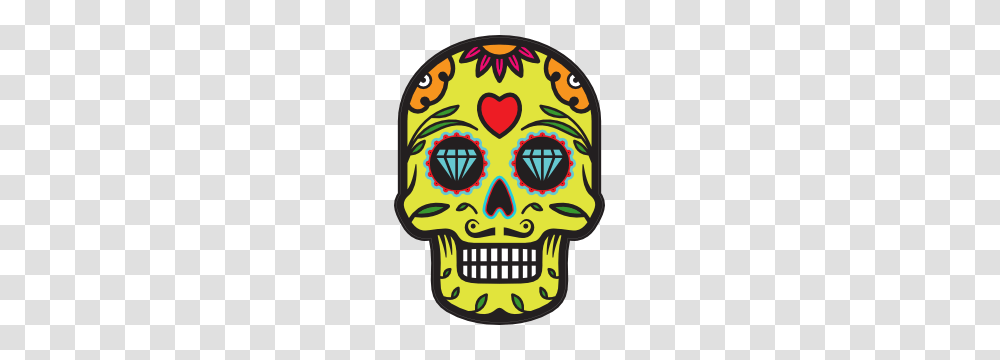 Diamond Eyes Day Of The Dead Skull Sticker, Doodle, Drawing, Performer Transparent Png