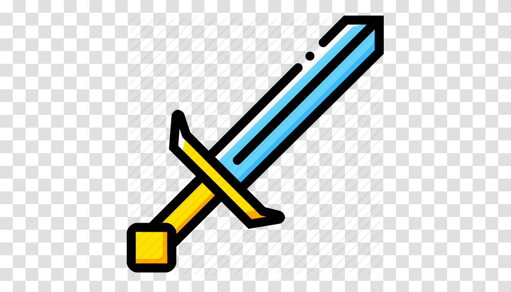 Diamond Game Minecraft Sword Yellow Icon, Weapon, Weaponry, Blade, Knife Transparent Png