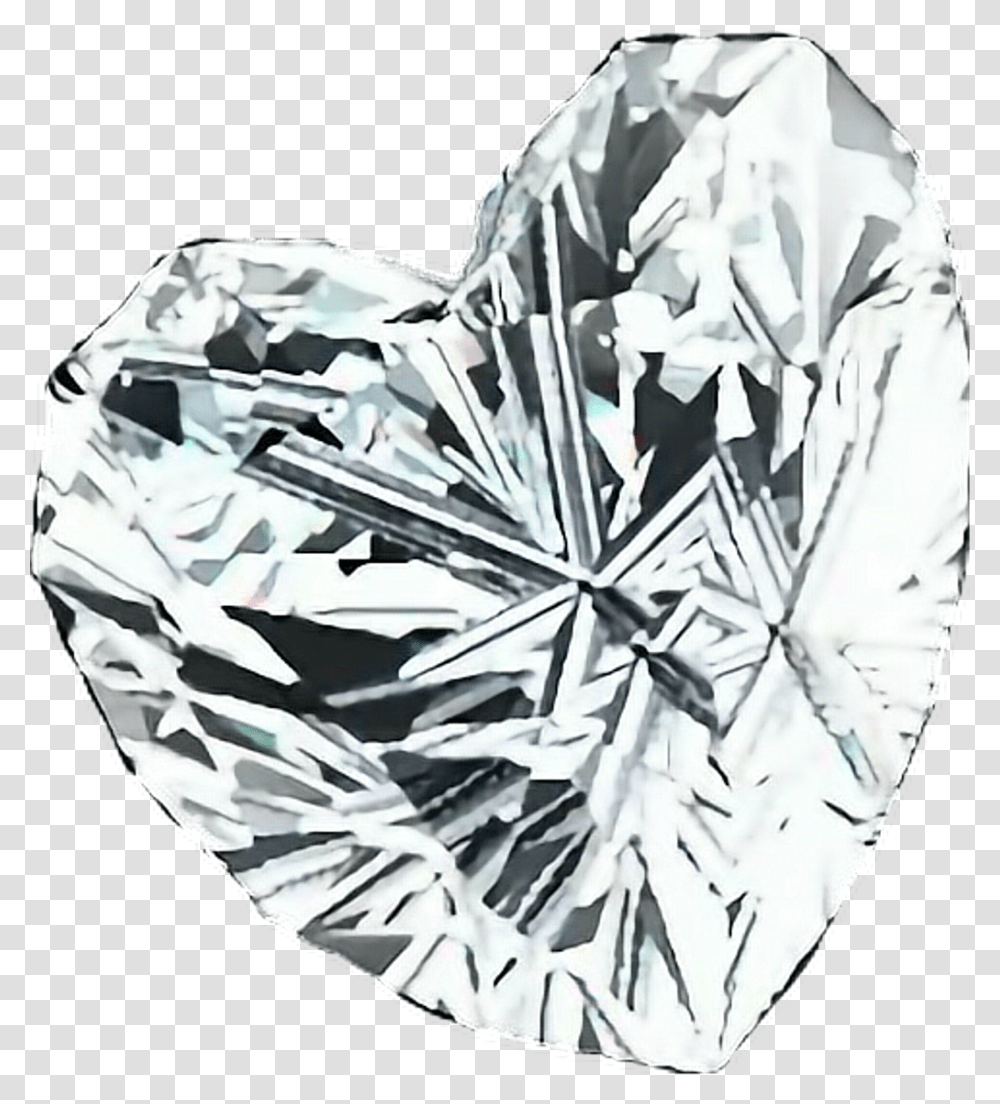 Diamond Heart Diamondheart Diamante Coracao White White Diamond, Gemstone, Jewelry, Accessories, Accessory Transparent Png