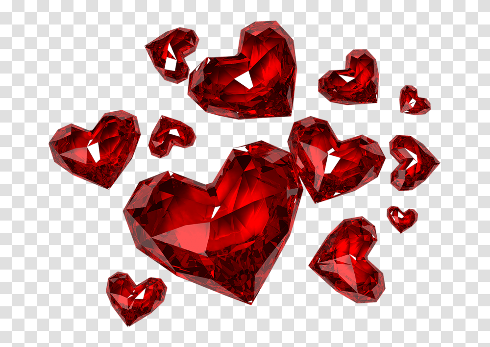 Diamond Hearts Clipart Red Diamond Hearts, Gemstone, Jewelry, Accessories, Accessory Transparent Png