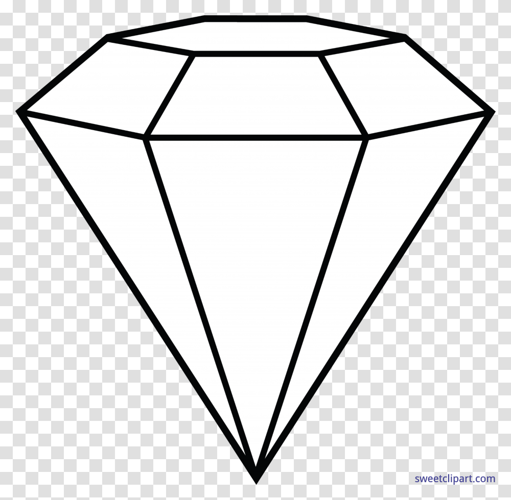 Diamond Lineart Clip Art Diamond Clipart Black And White, Lamp, Cone, Gemstone, Jewelry Transparent Png