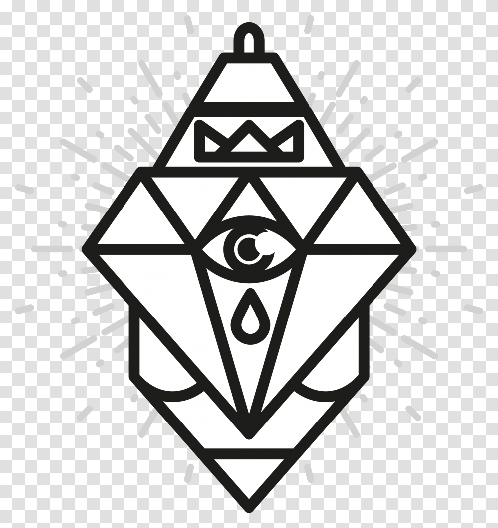 Diamond Minimal Logo Outline Of A Gem, Star Symbol, Triangle, Trademark Transparent Png