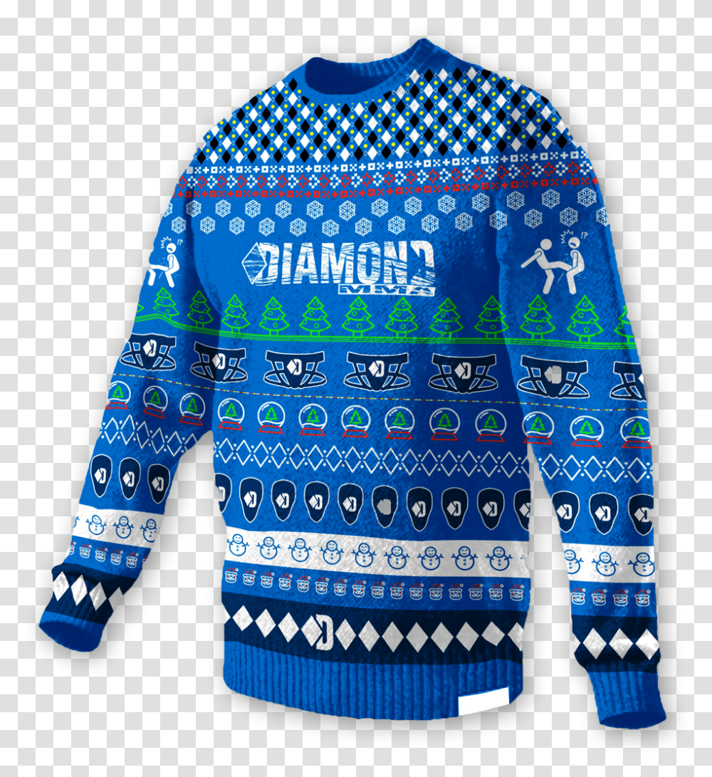 Diamond Mma Ugly Christmas Sweater Diamond Ugly Christmas Sweater, Clothing, Apparel, Sweatshirt, Sleeve Transparent Png