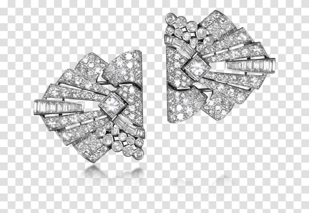 Diamond Pearl Clip Brooches Earrings, Accessories, Accessory, Jewelry, Gemstone Transparent Png