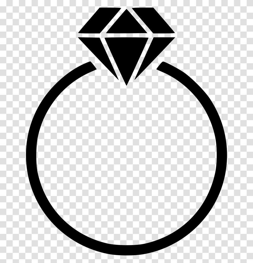 Diamond Ring Icon Free Download, Stencil, Logo, Trademark Transparent Png