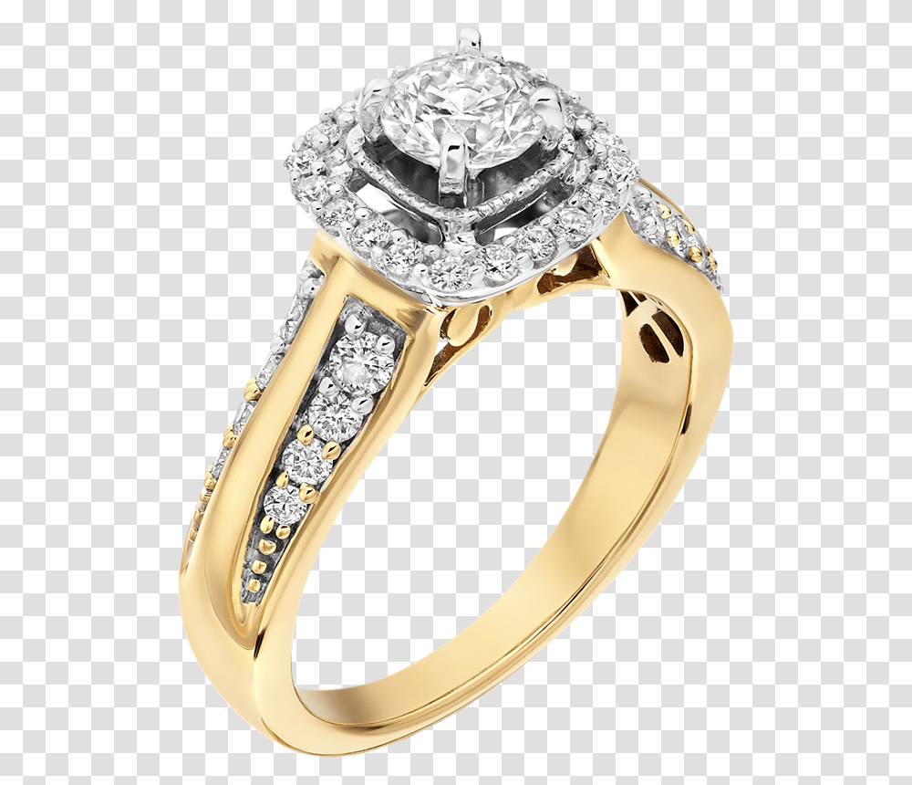 Diamond Ring Square Engagement Ring Gold, Jewelry, Accessories, Accessory, Gemstone Transparent Png