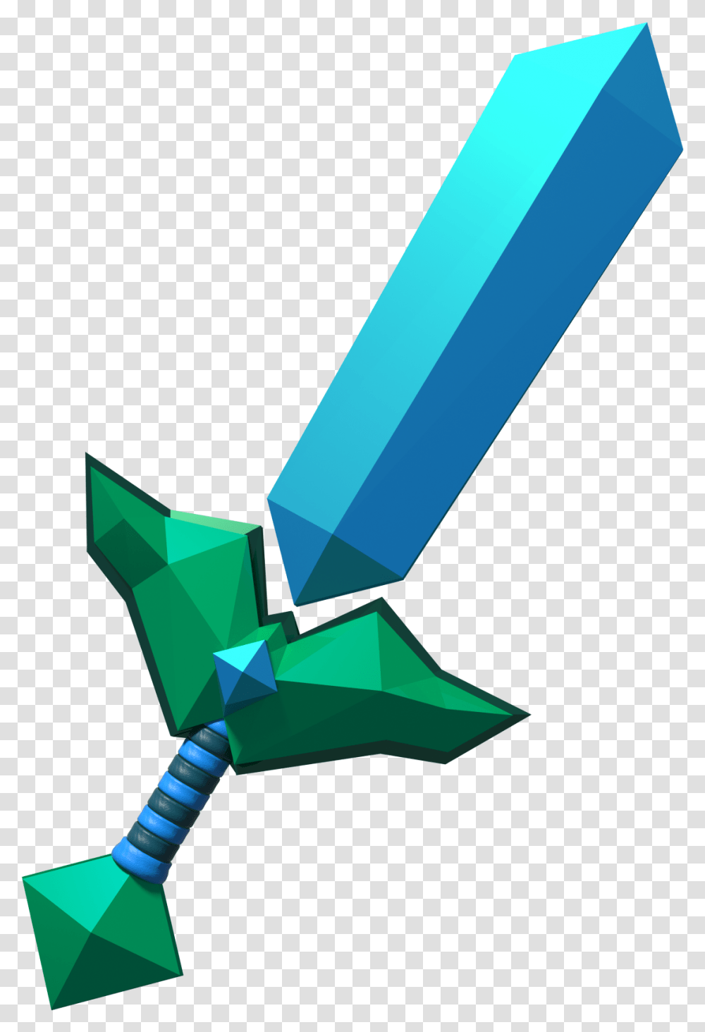 Diamond Sword Imagined By Lanceberyl Minecraft, Paper, Origami, Cross Transparent Png