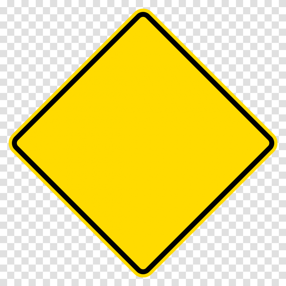 Diamond Warning Sign Blank Yellow Diamond Road Sign, Stopsign Transparent Png