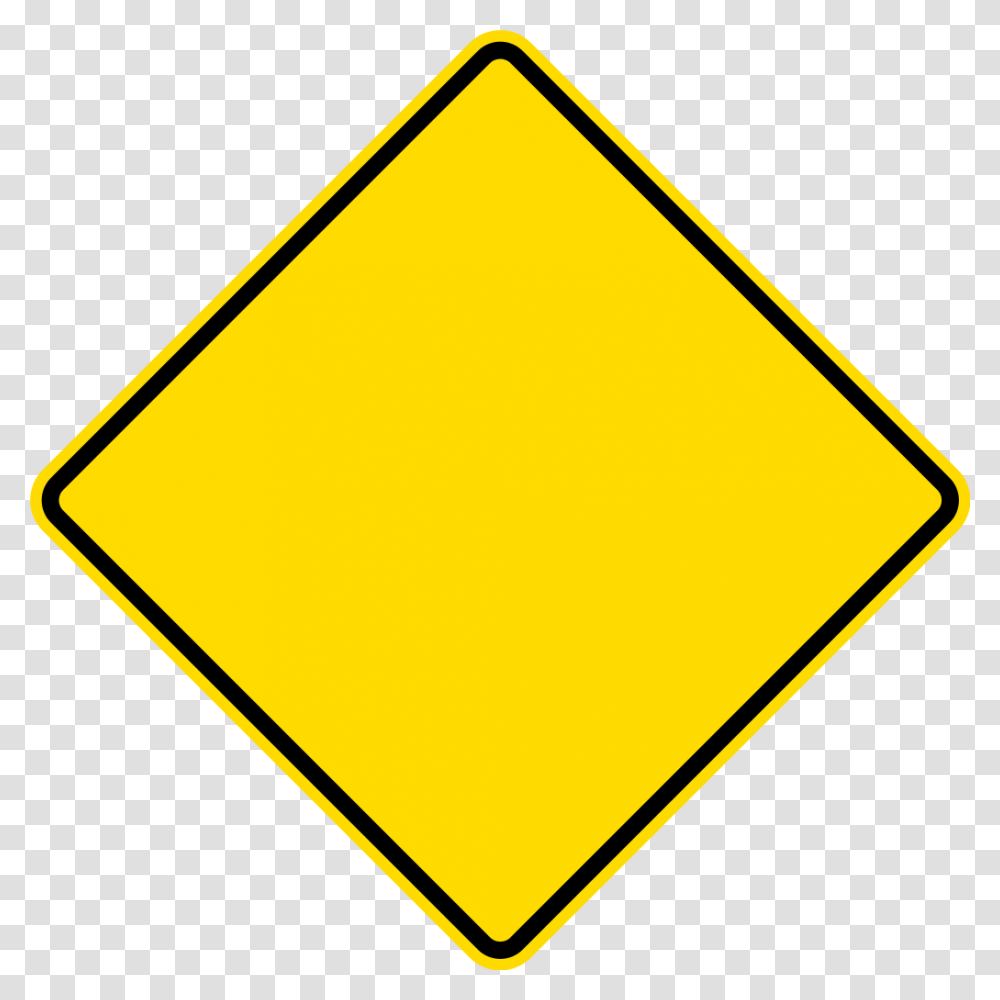 Diamond Warning Sign, Road Sign, Stopsign Transparent Png