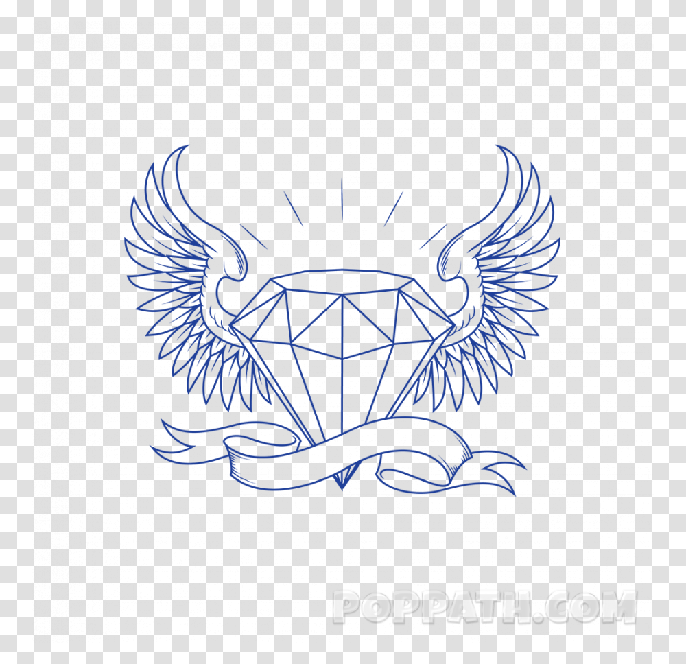 Diamond With Crown Drawing, Logo, Trademark, Emblem Transparent Png