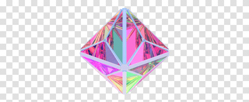Diamonddiamond Cute Aesthetic 3d Cellophane Gif, Tent, Triangle, Crystal, Ornament Transparent Png