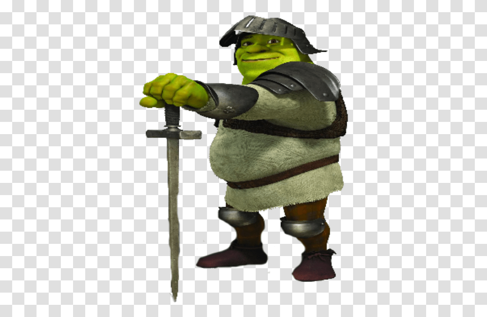 Diamondminerstudios Wikia Shrek As A Knight, Figurine, Person, Weapon Transparent Png
