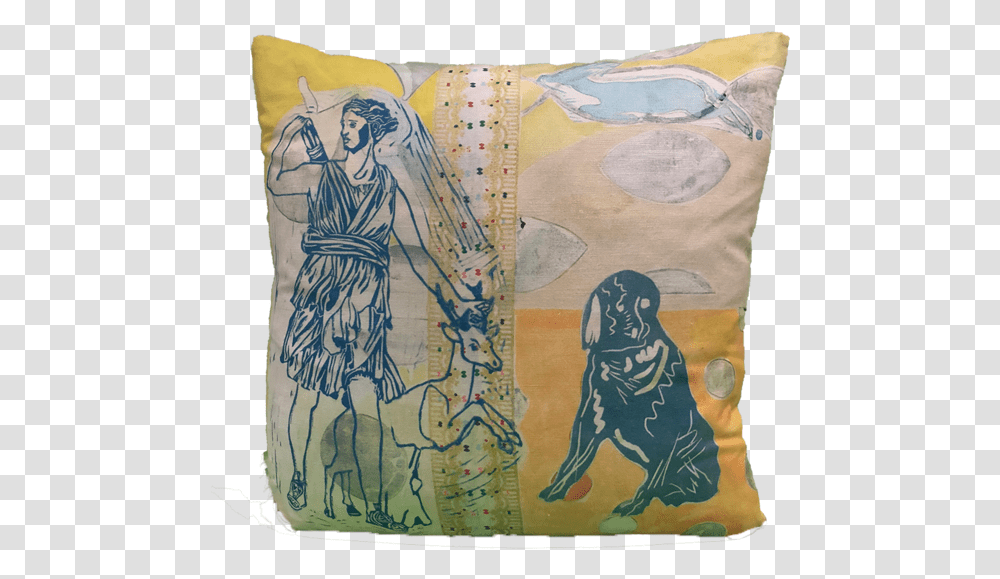 Diana With Dog Cushion, Pillow, Pet, Canine, Animal Transparent Png