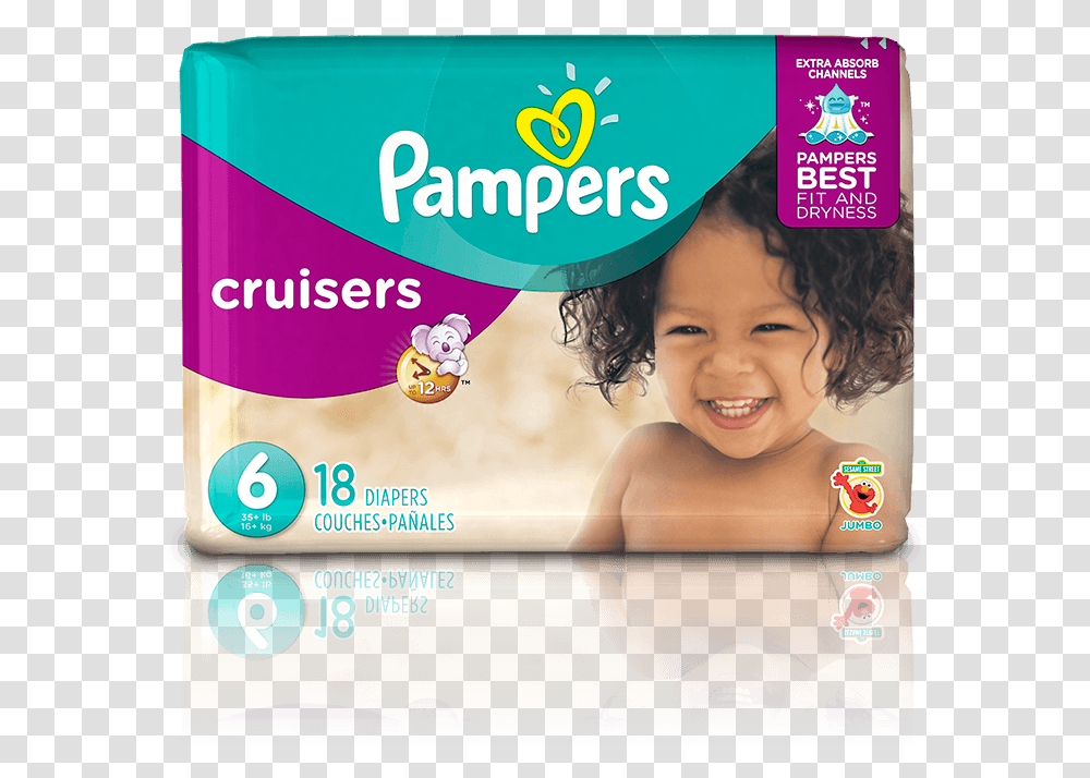 Diaper Cruiser Pampers Cruisers Soft Diapers, Label, Person, Poster Transparent Png