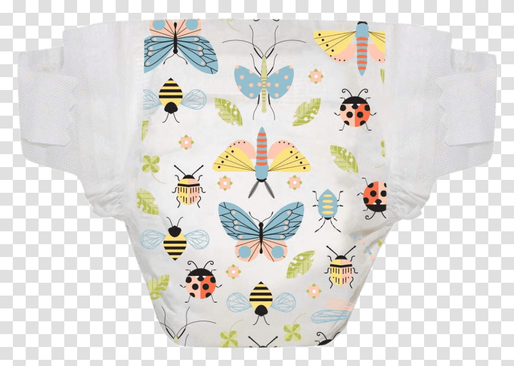 Diaper With Insect Drawings Diaper, Blanket Transparent Png