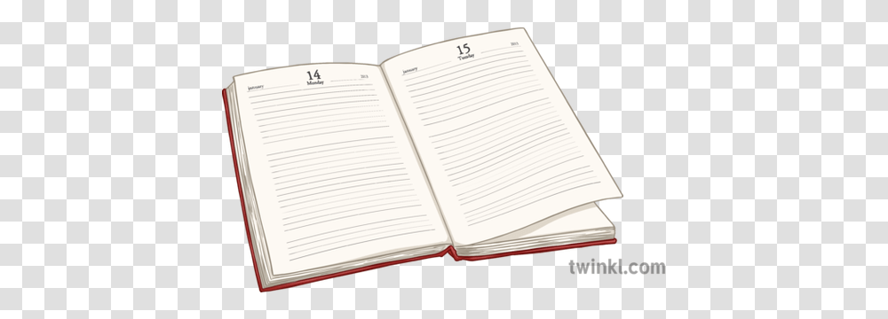Diary Book Open Lined Empty No Text Ks3 Illustration Twinkl Horizontal, Page Transparent Png