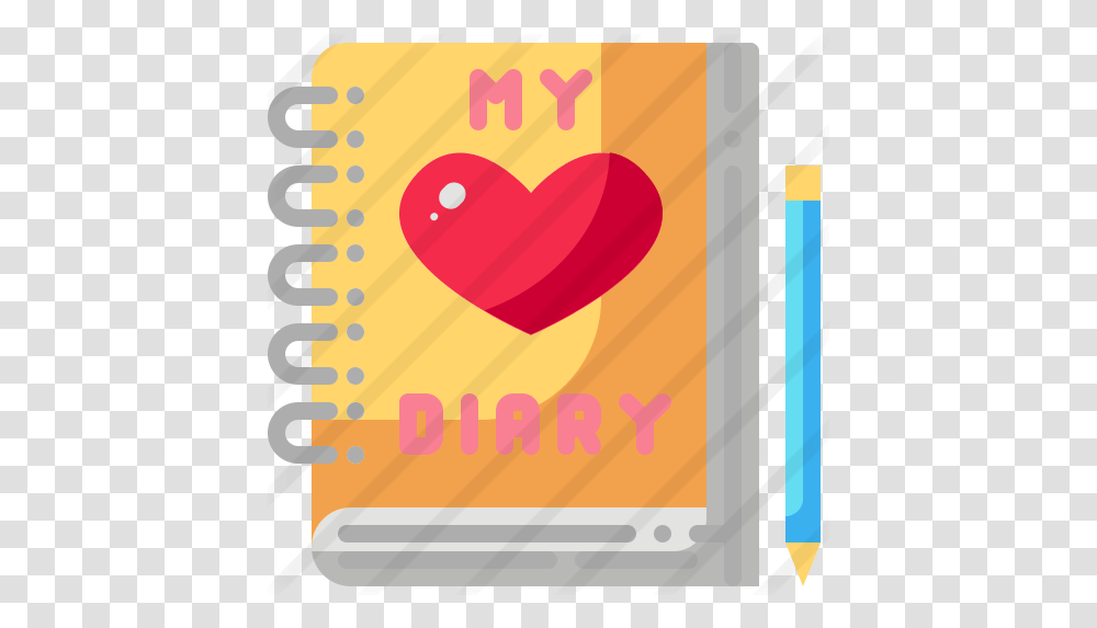 Diary Free Love And Romance Icons Horizontal, Text, Page Transparent Png