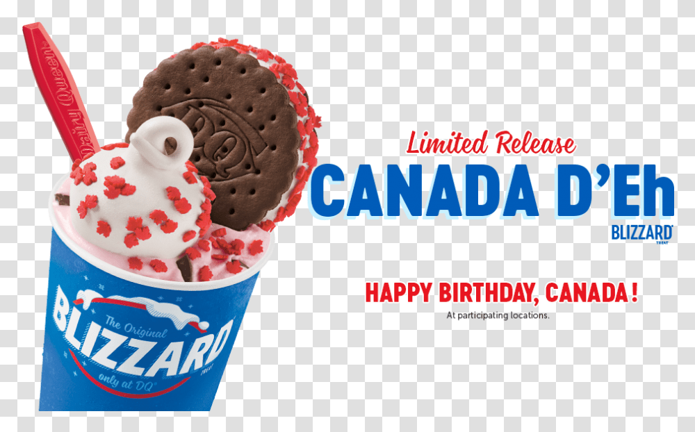 Diary Queen Dropping A Canadian Themed Blizzard For Dairy Queen Canada D Eh Blizzard, Dessert, Food, Cream, Creme Transparent Png