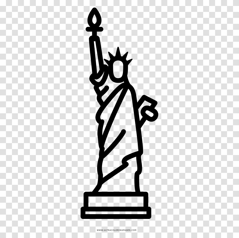 Dibujo De Estatua De La Libertad Para Colorear Icon Outline Liberty Statue, Gray, World Of Warcraft Transparent Png