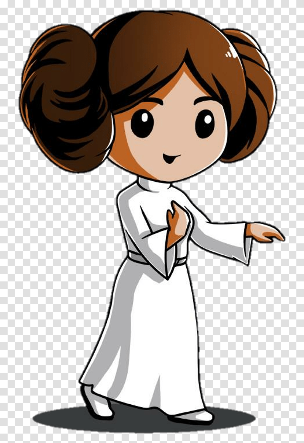 Dibujos De Star Wars Kawaii Leia Clipart Star Wars Cartoon Princess Leia, Person, Human, Chef, Performer Transparent Png