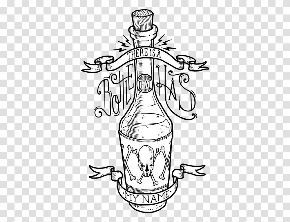 Dibujos Para Calcar Santa Muerte, Bottle, Fire Hydrant, Stencil, Label Transparent Png