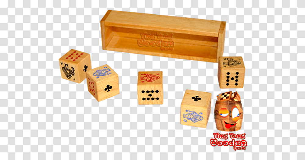 Dice Poker 5 Dice In Wooden Box To Play For Dice Poker Dice, Game, Wristwatch Transparent Png