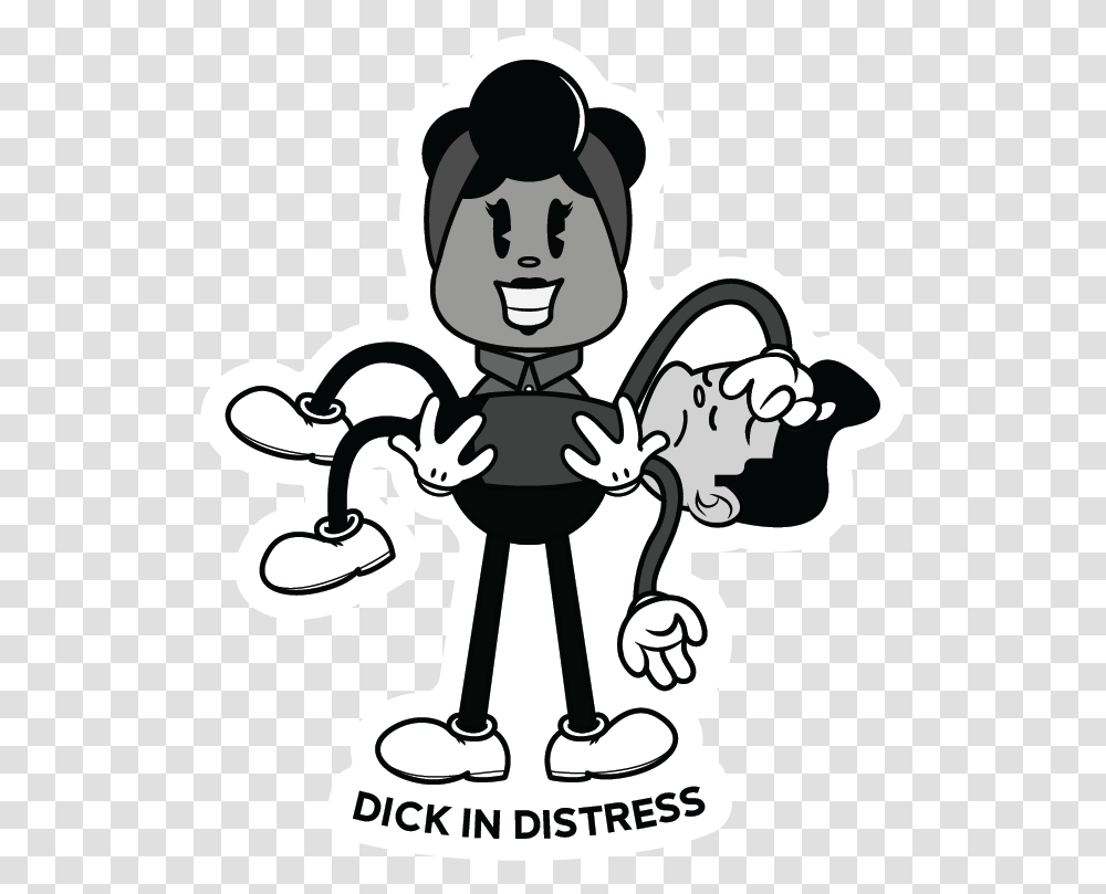 Dick In Distress Cartoon, Stencil, Drawing Transparent Png