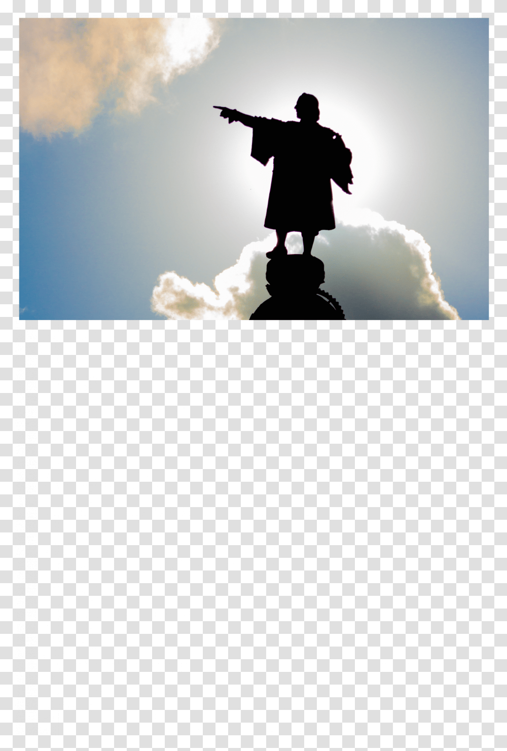 Did Christopher Columbus Spark The Anthropocene Monument To Columbus, Silhouette, Person, Flare, Light Transparent Png