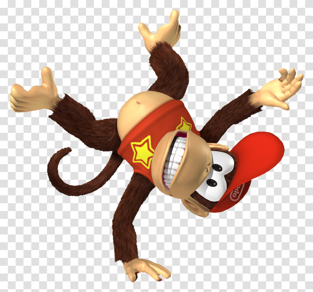 Diddy Kong 2012 New Look Donkey Kong Pose, Toy, Figurine, Animal, Costume Transparent Png