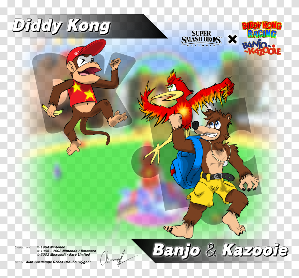 Diddy Kong Racing Banjo Kazooie Comic Smash Bros Ultimate, Super Mario, Flyer, Poster, Paper Transparent Png