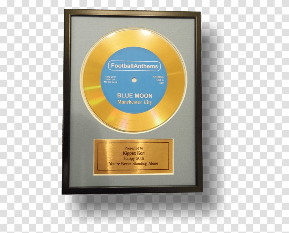 Didi Disc Presentation Gold Disc Black Frame Circle, Label, Plaque, Trophy Transparent Png