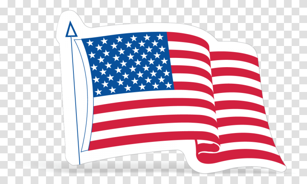 Die Cut Waving American Flag Decals American Flag Waving Black And White Transparent Png