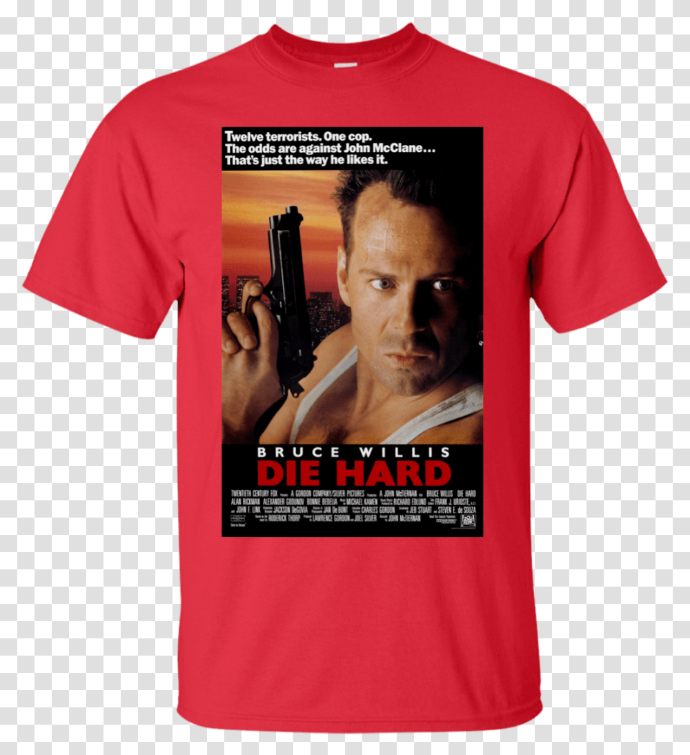 Die Hard Movie Poster T Shirt Download Original Die Hard Movie Poster, Apparel, Person, Human Transparent Png