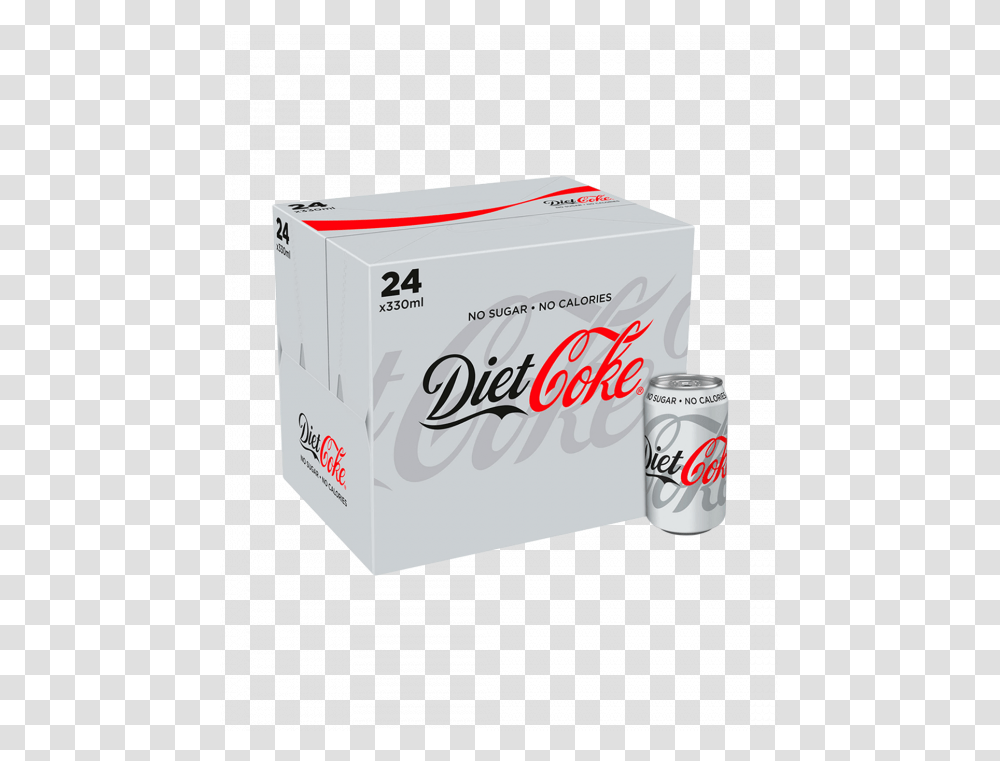 Diet Coca Cola 24 X 375ml Cans Coca Cola, Coke, Beverage, Drink, Box Transparent Png