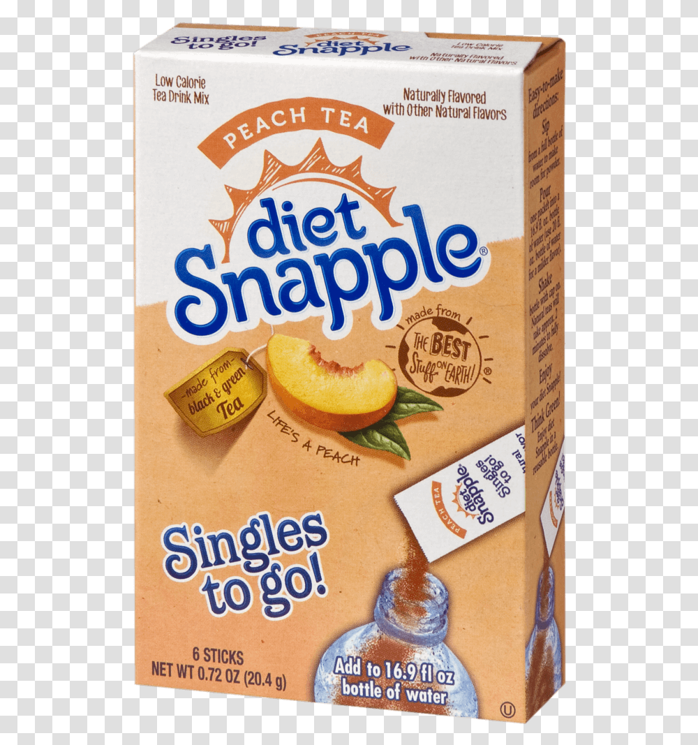 Diet Snapple Peach Tea Singles To Go Sandwich Cookies, Plant, Food, Burger, Fruit Transparent Png