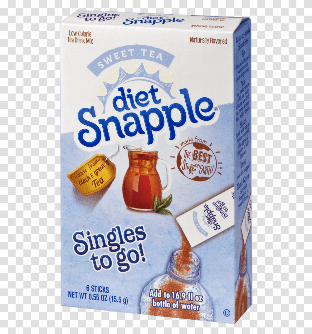 Diet Snapple Sweet Tea Singles To Go Iced Tea, Food, Leisure Activities, Flour, Powder Transparent Png