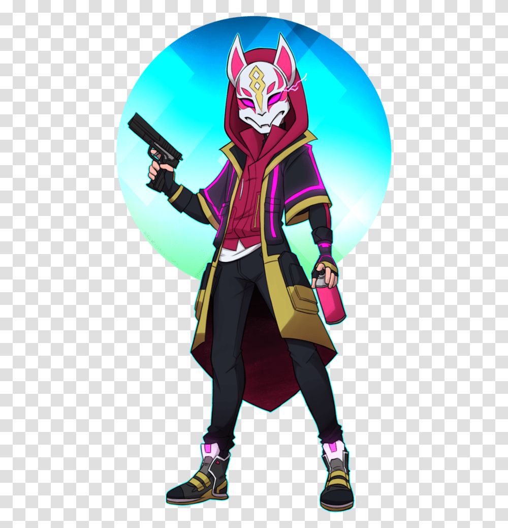 Different Forms Of Art Character Concept Character Fortnite Drift Fanart, Person, Costume, Gun Transparent Png