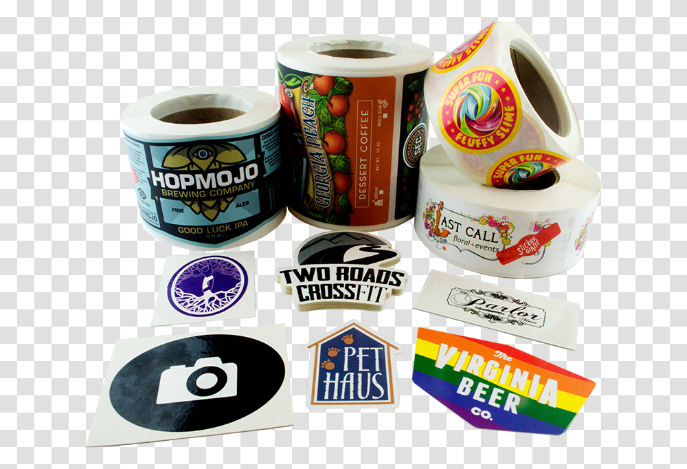 Different Types Of Custom Stickers And Labels Printed Custom Labels, Tin, Can, Cup Transparent Png