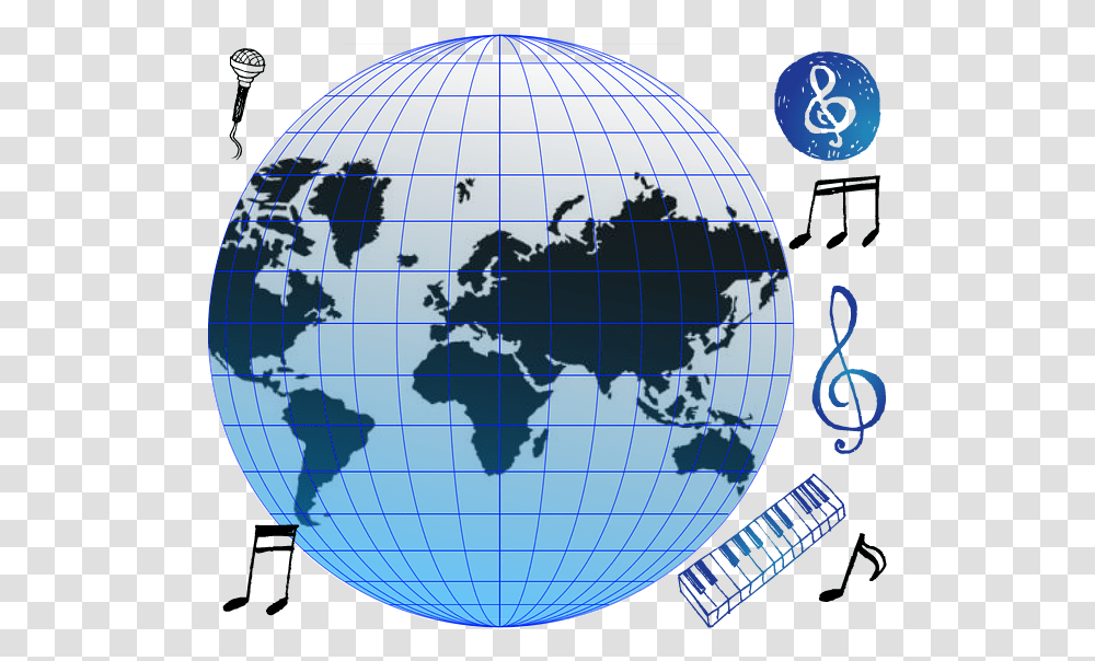 Different Types Of Music Around The World Music Around The Globe, Outer Space, Astronomy, Universe, Planet Transparent Png