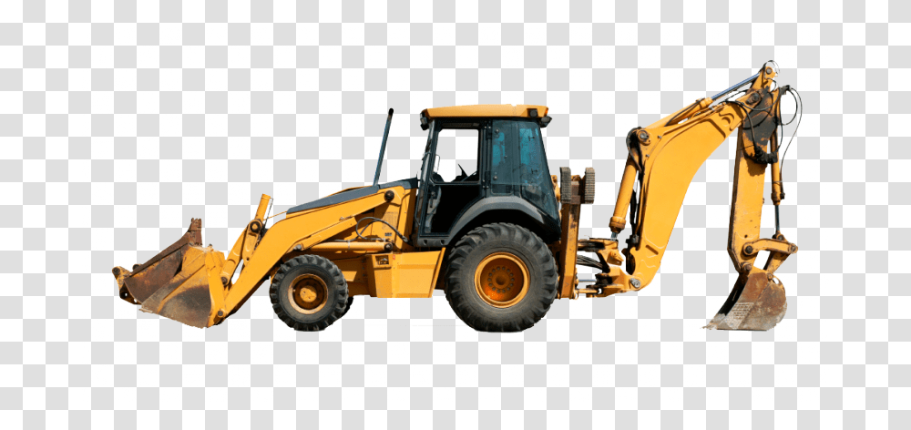Digger Back Hoe Excavator, Bulldozer, Tractor, Vehicle, Transportation Transparent Png