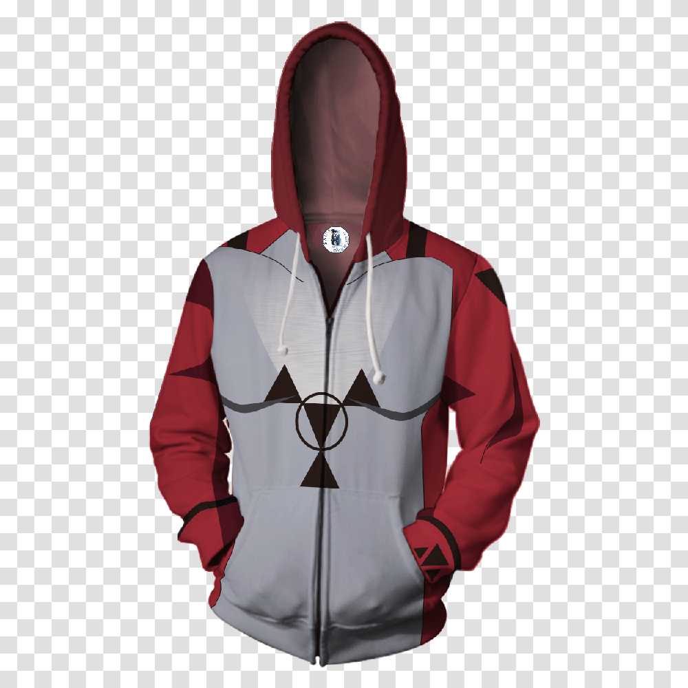 Digimon Guilmon Digital Hazard Logo Red Cosplay Zip Up Womens Zip Up Hoodie Cat, Clothing, Apparel, Sweatshirt, Sweater Transparent Png